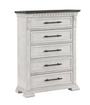 ZUN Transitional Style 5-Drawer Chest Made with Wood in Antique White B009P155297