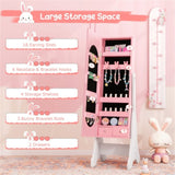 Kids Pink Vanity Set Princess Makeup Dressing Table And Chair Set With Jewelry Armoire 40469027