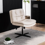 ZUN Large Size Armless Home Office Desk Chair Vanity Chair No Wheels W1692102002