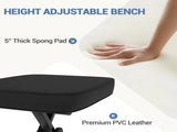 Portable Adjustable Piano Bench, Folding Keyboard Stool with Thick Padded Seat, Non-Slip Feet, Black 55147673