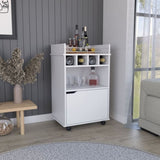Phoenix Bar Cart with 2 Open Shelves 4 Cubbies and Cabinet B200P173179