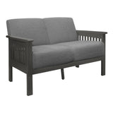 Classic Living Room 1pc Loveseat Gray Cushion Seat and Back Solid Rubberwood Furniture Transitional B011P184612