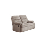 Luxurious Velvet Light Brown Color 2-Seater Manual Recliner Loveseat Couch Manual Motion Plush B011P163892