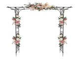 Black Metal Garden Arbor, 85 in H Flat Top Wrought Iron 99638629