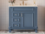 24" Bathroom Vanity with Ceramic Sink, Small Bathroom Sink Cabinet, Modern Cabinet with 2 Drawers N710P318990C