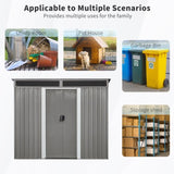 8ft x 6ft Outdoor Metal Storage with Lockable Sliding Doors and Transparent plate for Garden, Lawn W540P185311