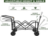 Collapsible Wagon Heavy Duty Wagons Carts Foldable with Removable Canopy, Foldable Wagon Cart with 45037488