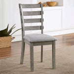 ZUN Gray Color Dining Chairs Padded Seat Set of 2pc Side Chair Ladder Back Kitchen Dining Room B011P246316