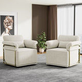 360 Degree Square Swivel Accent Sofa Chair,Fluffy Fabric Lounge Wide Upholstered Reading Chair with W2012P319072