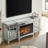 ZUN W 57" X D 15 " X H 25.6" Flash silver combination TV fireplace cabinet 98476903