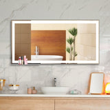 48x24 inch LED Bathroom Vanity Mirror Wall Mounted Adjustable White/Warm/Natural Lights Anti-Fog W70832310