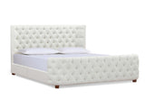 Brooklyn Queen Tufted Panel Bed Headboard and Footboard Set, Antique White Polyester B2719P238196