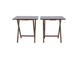 Modern Solid Wood Folding Tray Tables, Set of 2, Walnut 00568857