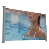 71"x138" Patio Retractable Side Awning Screen, semi-transparent with UV printing, ideal for blocking W2205P305890