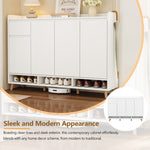 ZUN ON-TREND Sleek and Contemporary Shoe Cabinet with Adjustable Shelves, Minimalist Home Organizer with WF321211AAK