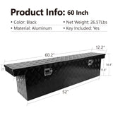 ZUN 60.2" Pickup Truck Bed Tool Box Trailer Tool Box for Bed of Truck,Aluminum W1239123718