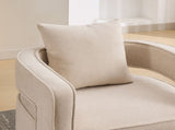 28.94"W Swivel Accent Open Back Chair Modern Comfy Sofa Chair With Weathered Base For Nursery W3188P417884