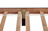 Queen Pine wooden Bed with Upholstered Headboard Panel Footboard, with Two Bed Rail Support Feet W504P181801