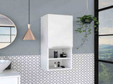 Medicine Single Door Cabinet 32" H, Two Interior Shelves, Two External Shelves, White B097133167