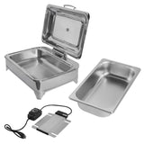 Electric Chafing Dish 9L/9.5QT 400W 110V Food Warmer Temperature Adjustable with Glass Lid for 00394670