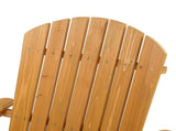 Folding Wooden Adirondack Lounger Chair with Natural Finish 91080589