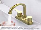 2 Handles Brushed Gold Faucet, Centerset RV Bathroom Faucets for 3 Hole Unable ship on weekends, 14749079