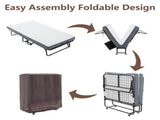 Folding with Mattress and Storage Cover for Adults,Cot Size Guest on Wheels,Protable Folding 00559027