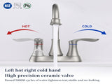 Bathroom Faucet Brushed Nickel with Pop-up Drain & Supply Hoses Two-Handle 360 Degree High Arc 62827781