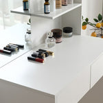 ZUN Vanity desk with mirror, dressing table with 2 drawers, white color 74296764