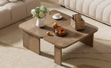 U-Can Modern Minimalist Coffee Table Set, Rectangle Coffee Table with Splicing Design, N724P232174D