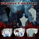 Outdoor Halloween Decorations 8-Piece Set, Hanging Ghosts Decor and Cobweb and Gravestone with 80897903
