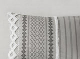 Cotton Printed Comforter Set with Chenille Gray Full/Queen B035128798