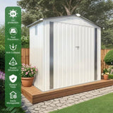 6X4 FT Metal Outdoor Storage Shed,Tool Shed with Pitched Roof Watertight with Positive Window and W3213P309060