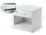 2pcs Night Stands with Drawer White 45067661