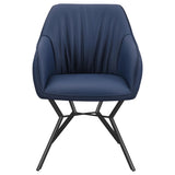 ZUN Blue and Gunmetal Upholstered Dining Chairs B062P145617