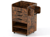 Rolling Craft Storage Cart with 3 Drawers & Adjustable Shelves, Mobile Wrapping Paper Organizer with 90879404