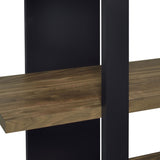 Mystrene Black and Walnut 4-Shelf Bookcase B062P153769