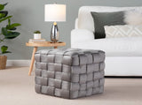 Square 16" Ottoman in Dark Grey Velvet B202P223708