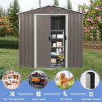 ZUN 8ft x 4ft Outdoor Metal Storage Shed 32344612