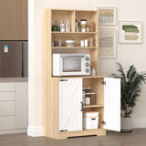 ZUN Pantry Cabinet with 2 Doors, 3-Tier Modern Kitchen Cabinet with Shelves, Freestanding Larder W409P225879