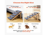 Wooden 5-Step Pet Stairs, Foldable Dog Steps for Beds, Sofas, and Cars, 110lbs Capacity, Durable and 97417709