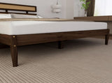 Double rattan woven headboard, Bohemian style, painted finish, pine wood, dark walnut color, Queen 63646995