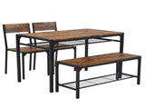 Dining Table Set for 4, Kitchen Table with 2 Chairs and a Bench, 4 Piece Kitchen Table Set for Small 60339413