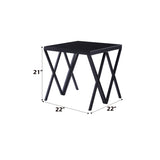 Magenta Glass Top & Black Finish End Table B2726P244373