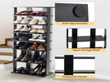 7-Tier Double-Row Shoe Rack with Adjustable Shelves, Anti-Tipping Narrow Storage Rack for Entryway 96296664