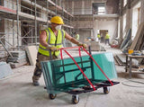 Folding Drywall Dolly with 4X6" Casters, 2000 LBS Load Capacity, Expandable Deck and Back Frame, W2019P481341