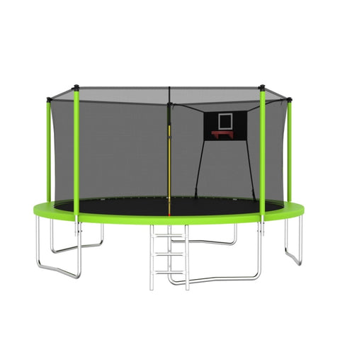 ZUN 14FT Trampoline Set with Swing,Sports Fitness with Enclosure Net, Recreational W1163120242