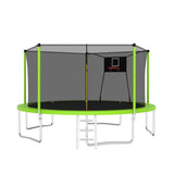 ZUN 14FT Trampoline ,Sports Fitness Trampolines with Enclosure Net, Recreational Trampolines for Outdoor W1163120242