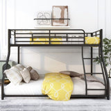 Metal Floor Bunk Bed, Twin XL over Queen, Black MF309470AAB