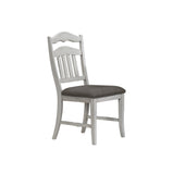 Contemporary Antique White Side Chairs Upholstered Cushion Seat Ladder Back 2pc Dining Chairs B011P251644